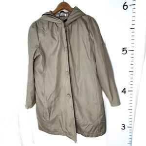 Alfred Dunner Beige Hooded Trench Coat Detachable‎ Lining Medium